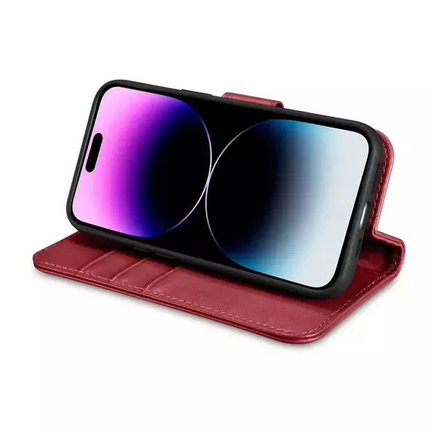 iCarer Wallet Case 2in1 Cover iPhone 14 Pro Max Leather Flip Cover Anti-RFID Red (WMI14220728-RD) 20