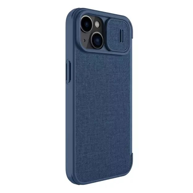 Nillkin Qin Cloth Pro Case Case for iPhone 14 Plus Camera Cover Holster Cover Flip Case Blue 11