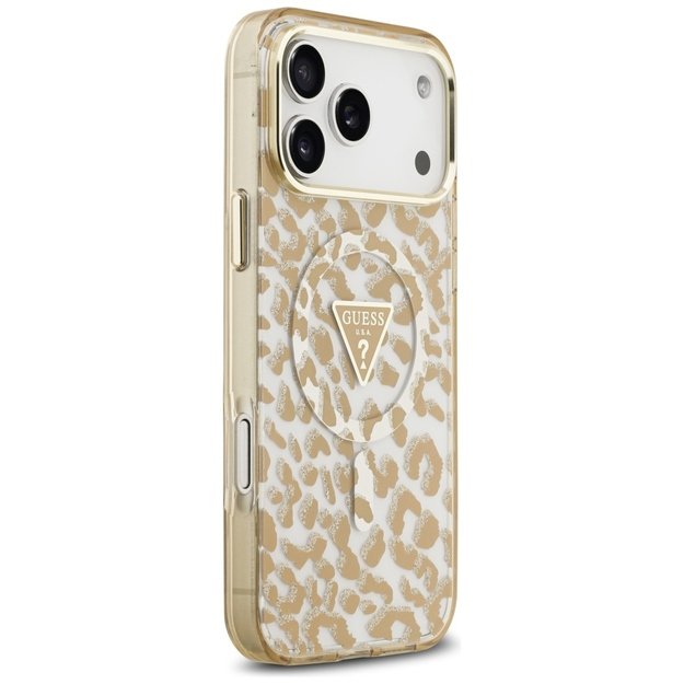 Guess Leopard Glitter MagSafe Case for iPhone 17 Pro Max - Brown 3