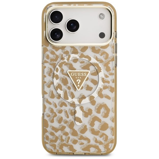 Guess Leopard Glitter MagSafe Case for iPhone 17 Pro Max - Brown 2