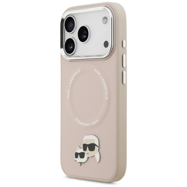 Karl Lagerfeld Karl &amp  Choupette Pins MagSafe Case for iPhone 17 Pro Max - Pink 1