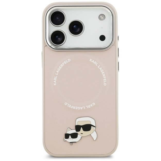 Karl Lagerfeld Karl &amp  Choupette Pins MagSafe Case for iPhone 17 Pro Max - Pink 2