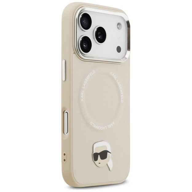 Karl Lagerfeld Karl Pin MagSafe Case for iPhone 17 Pro Max - Beige 3
