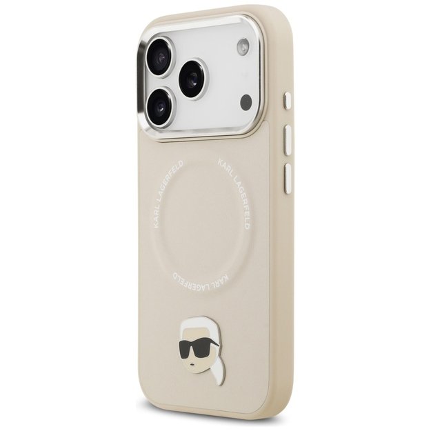 Karl Lagerfeld Karl Pin MagSafe Case for iPhone 17 Pro Max - Beige 1