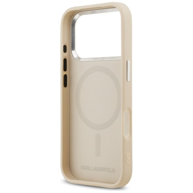 Karl Lagerfeld Karl Pin MagSafe Case for iPhone 17 Pro Max - Beige 6