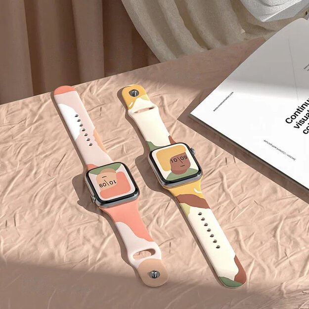Silicone Strap Moro Watch Bracelet Band for Apple Watch 42 / 44 / 45 / 49 mm - Pattern 1 2