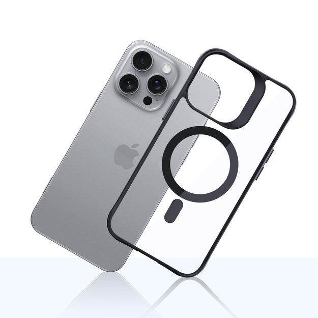 3mk Satin Armor MagCase with MagSafe iPhone 16 Pro Max - Clear with Black Frame 1