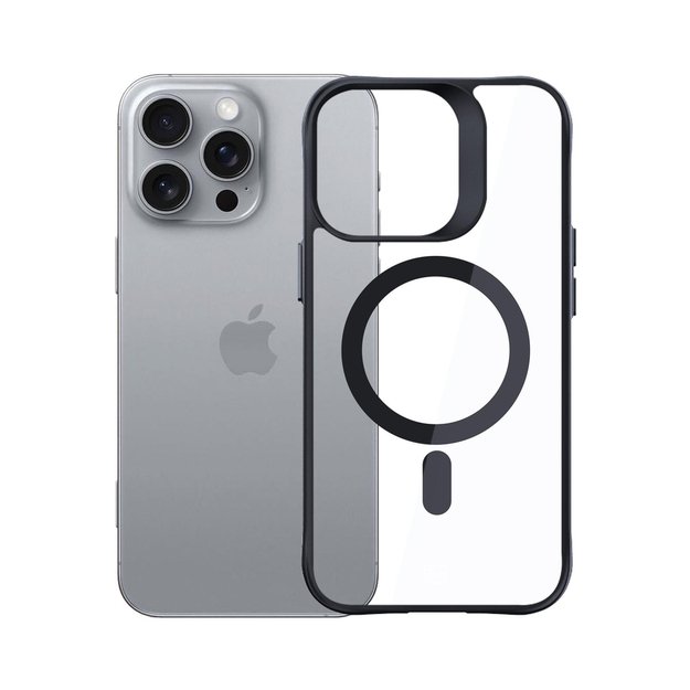 3mk Satin Armor MagCase with MagSafe iPhone 16 Pro Max - Clear with Black Frame 3