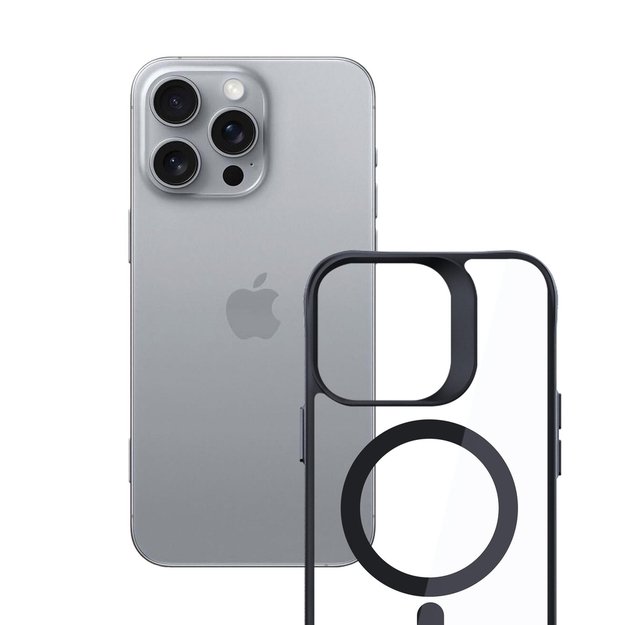 3mk Satin Armor MagCase with MagSafe iPhone 16 Pro Max - Clear with Black Frame 5