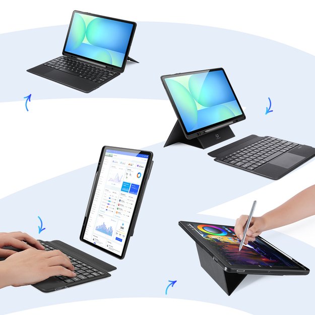 Etui z klawiaturą Dux Ducis (DK series) na Samsung Tab S10 FE+ (Plus) z podświetleniem - czarna 6