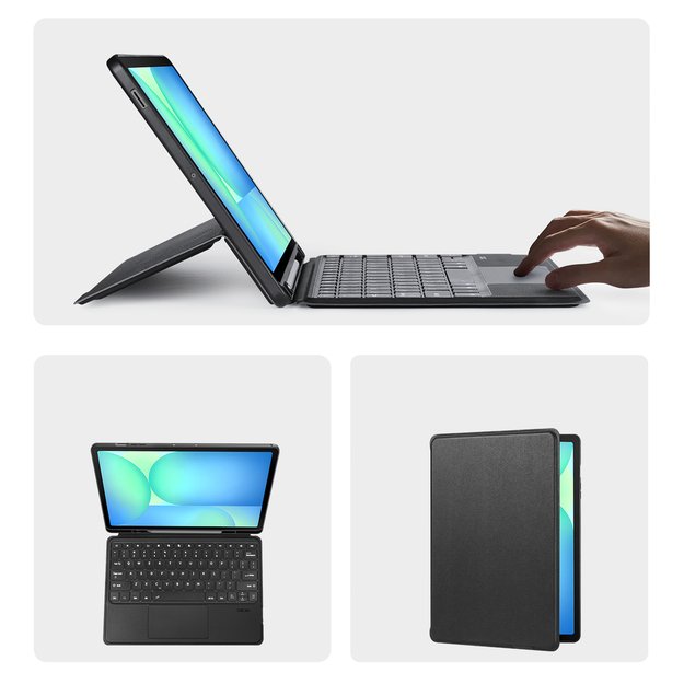 Etui z klawiaturą Dux Ducis (DK series) na Samsung Tab S10 FE+ (Plus) z podświetleniem - czarna 4