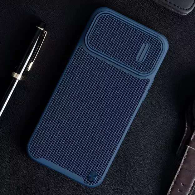 Nillkin Textured S Case for iPhone 14 Plus, armored cover with camera cover, blue 29