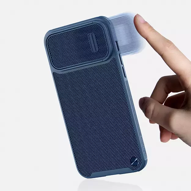 Nillkin Textured S Case for iPhone 14 Plus, armored cover with camera cover, blue 26