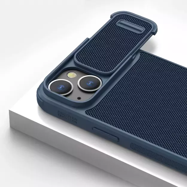 Nillkin Textured S Case for iPhone 14 Plus, armored cover with camera cover, blue 27