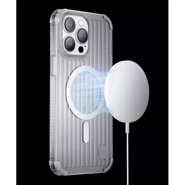 Kingxbar PQY Go Out Series magnetic case for iPhone 14 MagSafe silver 2