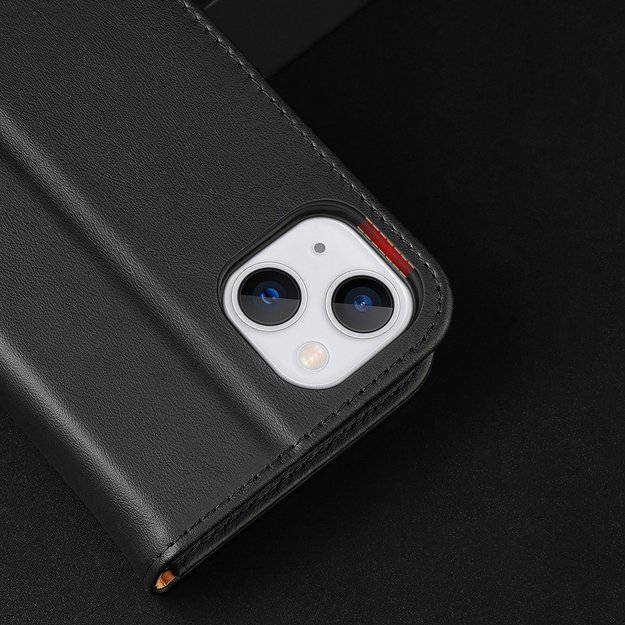 Dux Ducis Hivo Leather Flip Cover Genuine Leather Wallet for Cards and Documents iPhone 14 Plus Red 46