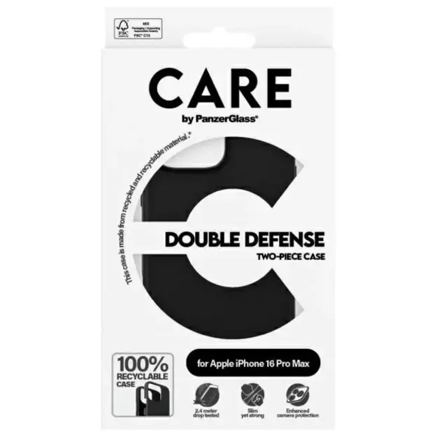 CARE by PanzerGlass Feature Double Defense Case for iPhone 16 Pro - Black 6