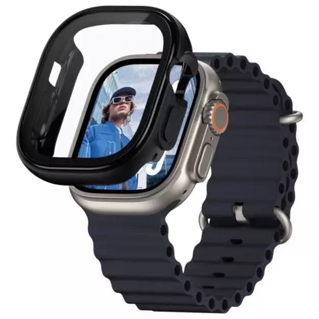PanzerGlass Snappie Full Body Tempered Glass for Apple Watch Ultra 2 - Black 4