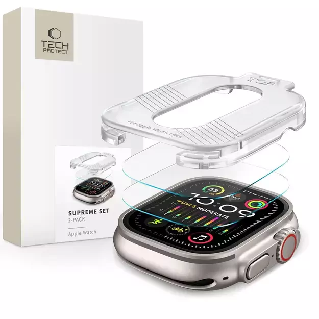 Tech-Protect Supreme Tempered Glass SET 2-PACK for Apple Watch Ultra 1/2 (49MM) - Clear