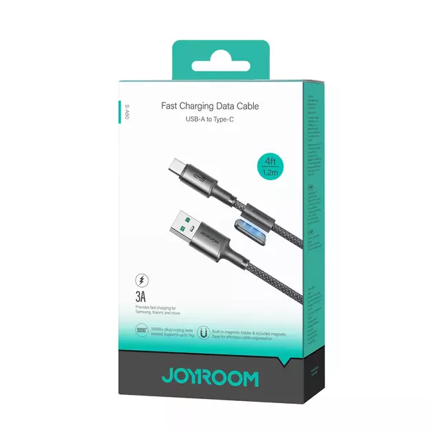 Joyroom S-A50 Unlimited Series 3A USB-A - USB-C Cable with Magnetic Organizer 1.2m - Gray 3