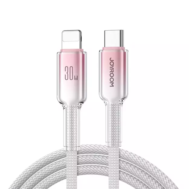 Joyroom S-A42 Crystal-Clear Series 30W USB-C - Lightning cable 1.2m - white