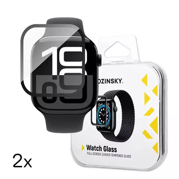 Wozinsky Full Glue Tempered Glass with Black Frame for Apple Watch 46mm (2 pcs.)