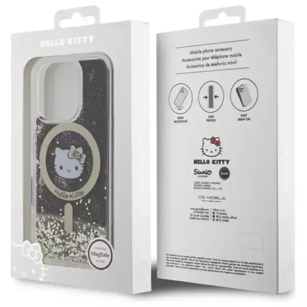 Hello Kitty Liquid Glitter Fever MagSafe Case for iPhone 16 Pro Max - Gold 14