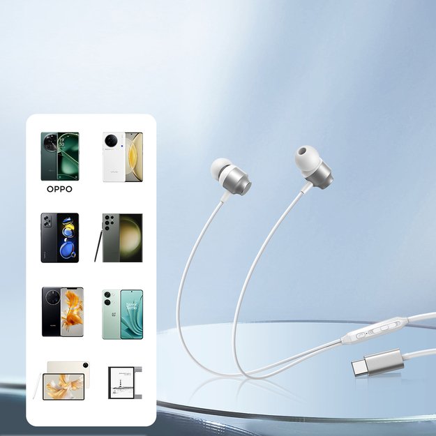 Joyroom JR-EC06 USB-C in-ear headphones - silver 13