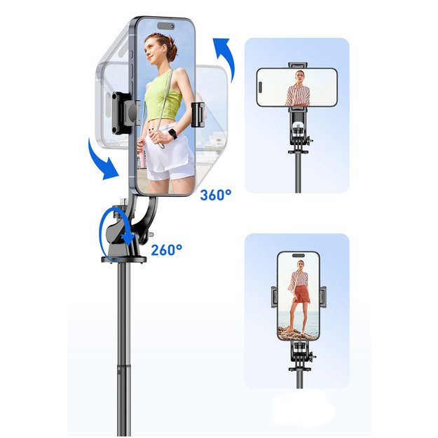 Selfie stick WC1Y2S 1.3m aluminum alloy telescopic tripod with phone holder - black 15