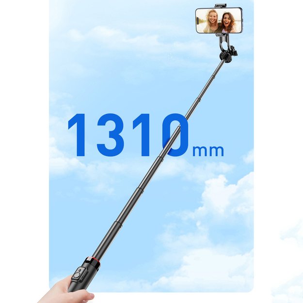 Selfie stick WC1Y2S 1.3m aluminum alloy telescopic tripod with phone holder - black 11