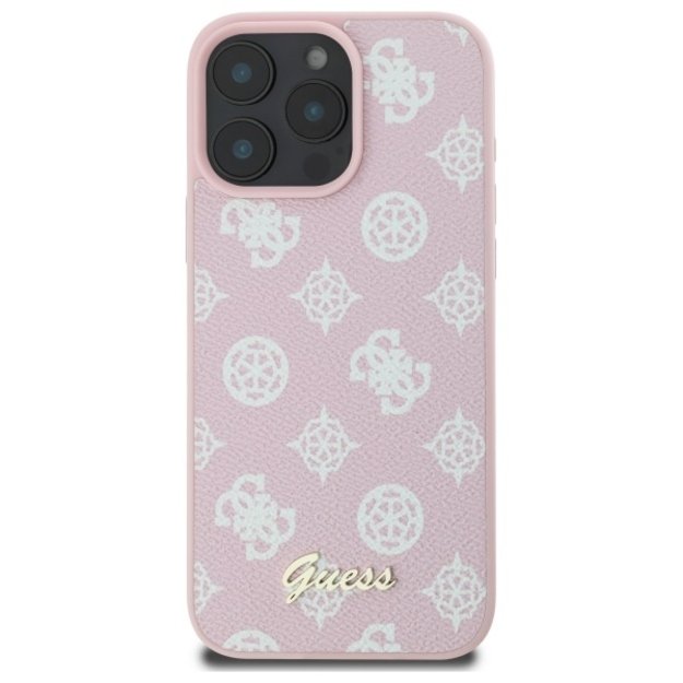 Guess Peony Script MagSafe iPhone 16 Pro Max Case - Pink 2