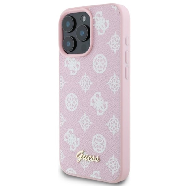 Guess Peony Script MagSafe iPhone 16 Pro Max Case - Pink 1