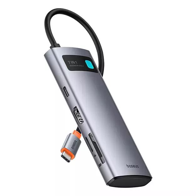 Baseus Metal Gleam 7in1 HDMI 4K 60Hz USB-C Hub / 3x USB 3.0 / USB-C PD / SD / microSD - Gray 3