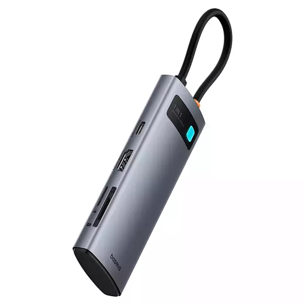 Baseus Metal Gleam 7in1 HDMI 4K 60Hz USB-C Hub / 3x USB 3.0 / USB-C PD / SD / microSD - Gray 2