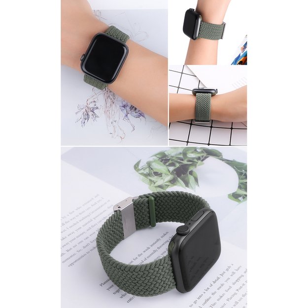 Braided Fabric Strap Bracelet Strap Fabric Band for Apple Watch 42 / 44 / 45 / 49 mm - Multicolor 4