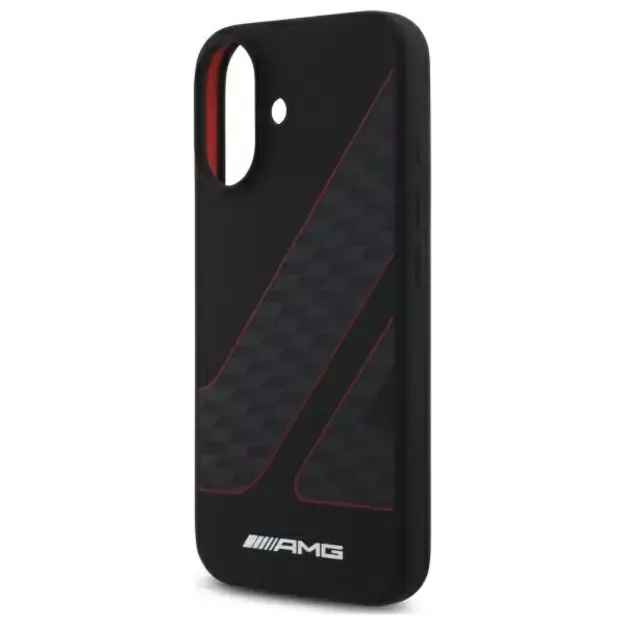 AMG Checkered Flag Pattern MagSafe iPhone 16 Case - Black 12