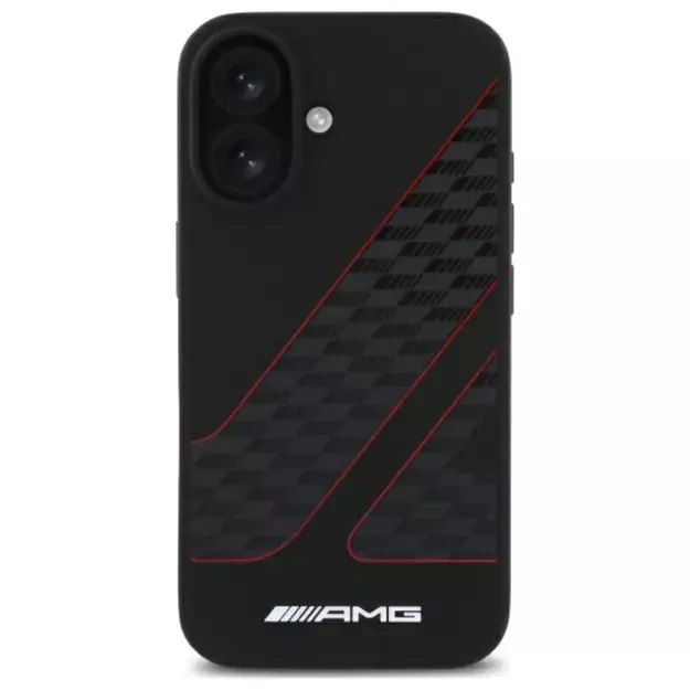 AMG Checkered Flag Pattern MagSafe iPhone 16 Case - Black 9