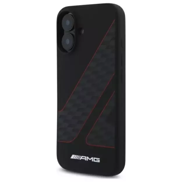AMG Checkered Flag Pattern MagSafe iPhone 16 Case - Black 8