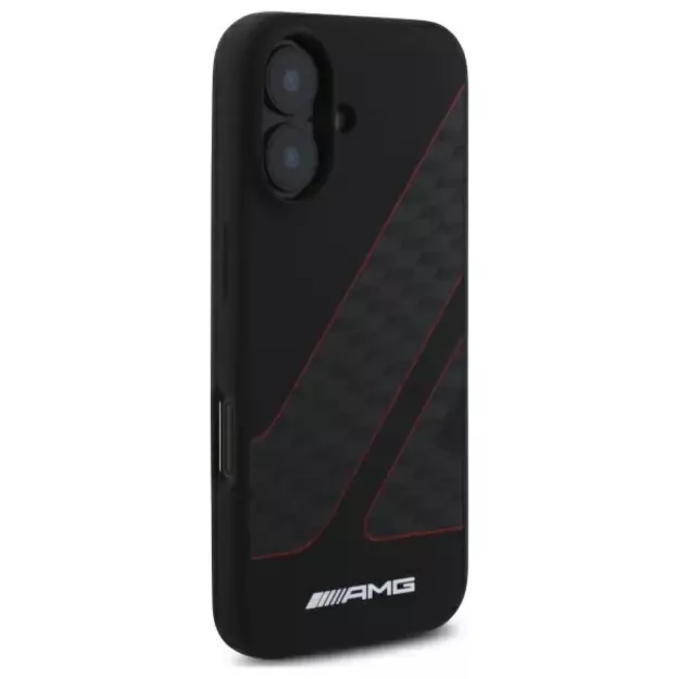 AMG Checkered Flag Pattern MagSafe iPhone 16 Case - Black 10