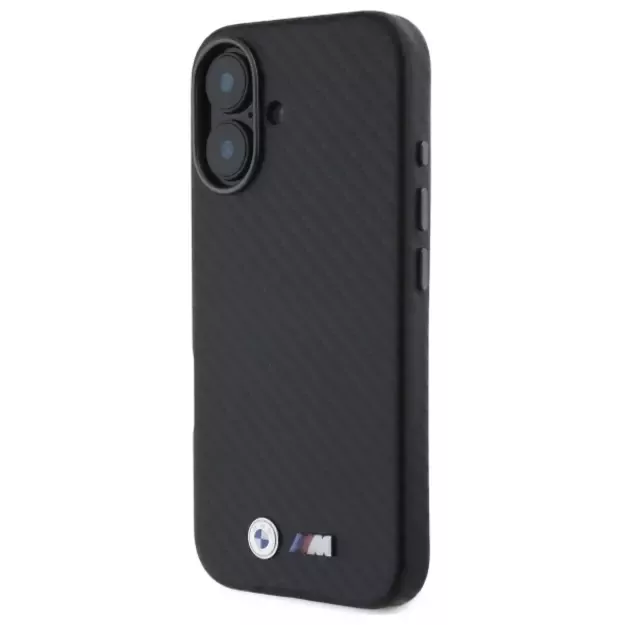 BMW Carbon Wrapped Metal iPhone 16 Case - Black 10