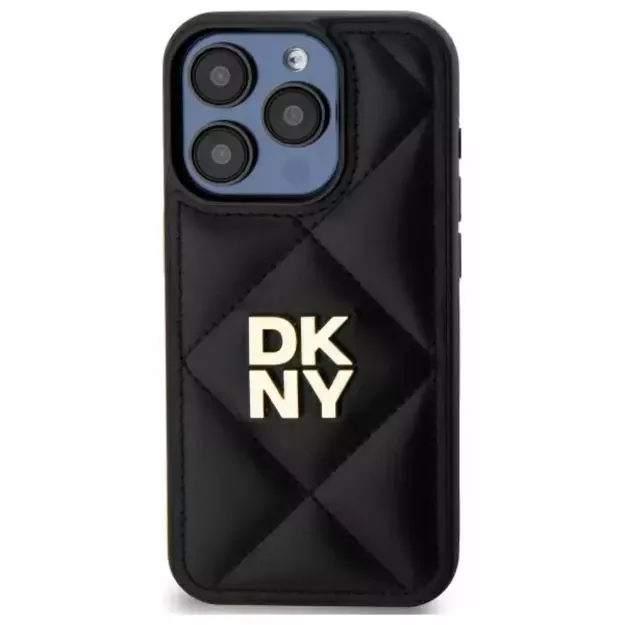 DKNY Quilted Stack Logo iPhone 15 Pro Case - Black 9