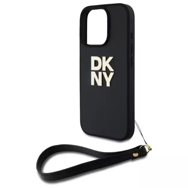 DKNY Wrist Strap Stock Logo iPhone 16 Pro Max Case - Black 4
