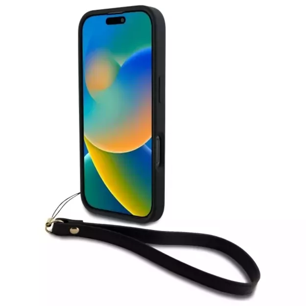 DKNY Wrist Strap Stock Logo iPhone 16 Pro Max Case - Black 3