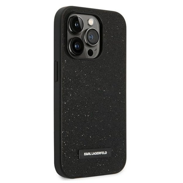 Karl Lagerfeld KLHCP14LG2ELK iPhone 14 Pro 6.1 &quot hardcase black / black Glitter Plaque Logo 3