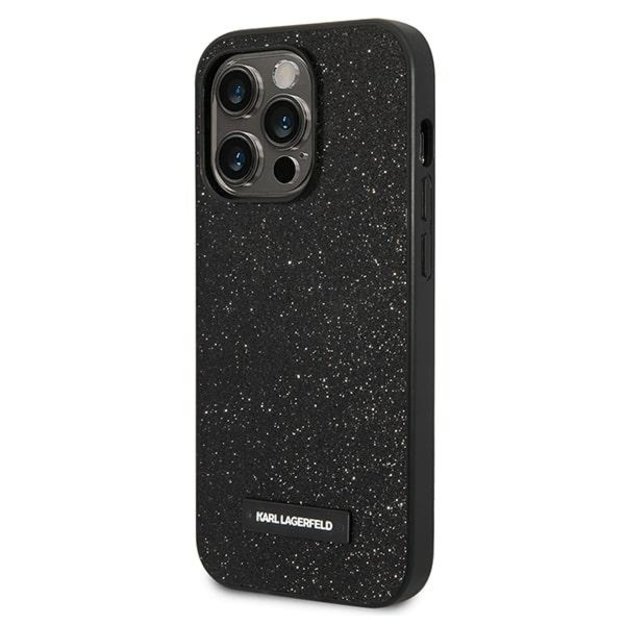 Karl Lagerfeld KLHCP14LG2ELK iPhone 14 Pro 6.1 &quot hardcase black / black Glitter Plaque Logo 1