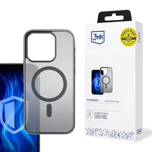 3mk Frosty MagCase for iPhone 15 Pro - Black