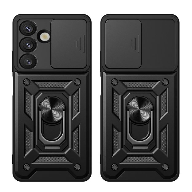 Hybrid Armor Camshield Armored Case with Stand and Camera Cover for Xiaomi 15 5G - Black 6