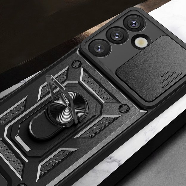 Hybrid Armor Camshield Armored Case with Stand and Camera Cover for Xiaomi 15 5G - Black 5