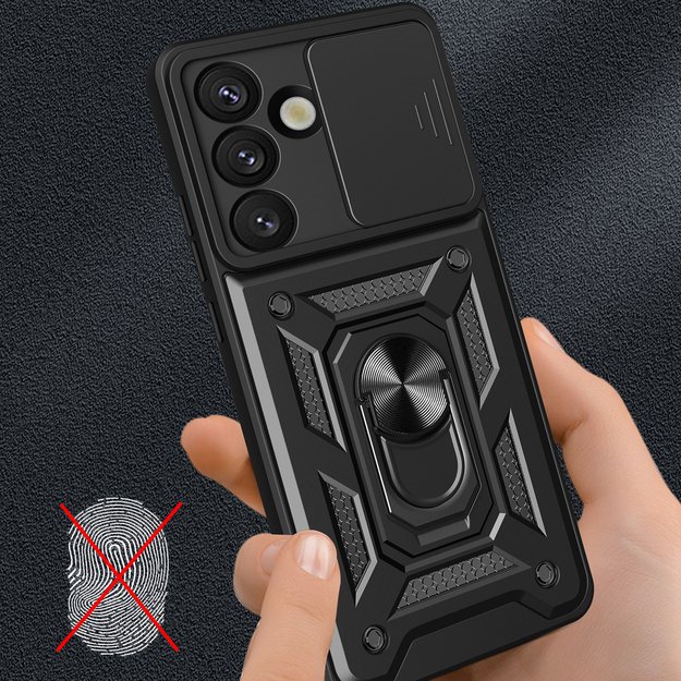 Hybrid Armor Camshield Armored Case with Stand and Camera Cover for Xiaomi 15 5G - Black 3