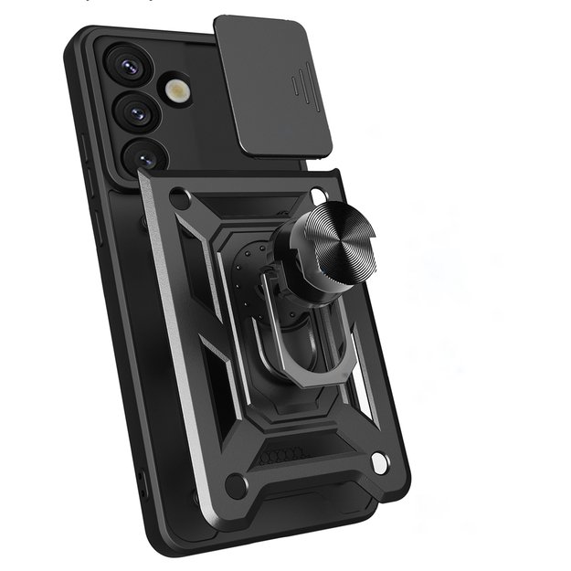 Hybrid Armor Camshield Armored Case with Stand and Camera Cover for Xiaomi 15 5G - Black 7